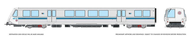 BART Legacy A End Car - Standard DC -- Bay Area Rapid Transit #169 (silver, blue, white, light gray, Bicentennial L