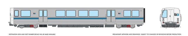 BART Legacy C End Car - Standard DC -- Bay Area Rapid Transit #2 (silver, blue, white)