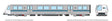 BART Legacy A End Car with Display Case - Standard DC -- Bay Area Rapid Transit #2 (silver, blue, white)