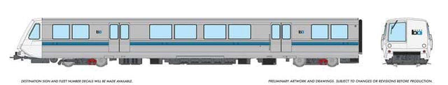 BART Legacy A End Car with Display Case - Standard DC -- Bay Area Rapid Transit #2 (silver, blue, white)