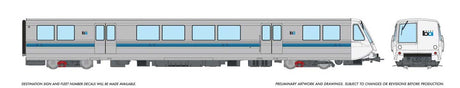 BART Legacy A End Car - Standard DC -- Bay Area Rapid Transit (silver, blue, white)