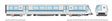 BART Legacy A End Car - Standard DC -- Bay Area Rapid Transit #169 (silver, blue, white, light gray, Bicentennial L
