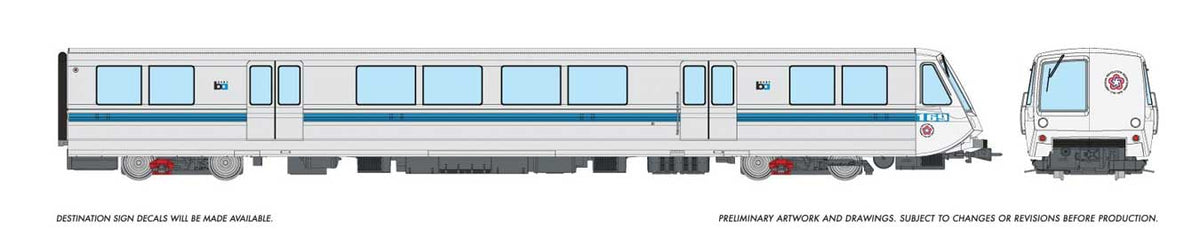 BART Legacy A End Car - Standard DC -- Bay Area Rapid Transit #169 (silver, blue, white, light gray, Bicentennial L