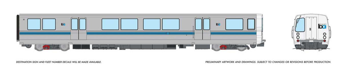 BART Legacy C End Car - Standard DC -- Bay Area Rapid Transit #2 (silver, blue, white)
