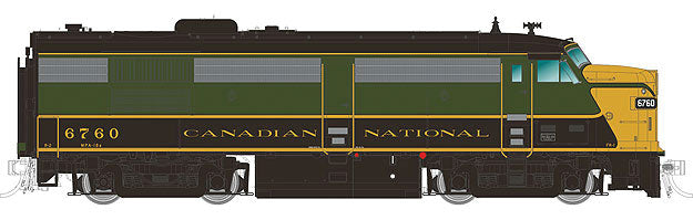 MLW FPA4 w/Sound & DCC -- Canadian National #6760 (green, black, yellow)