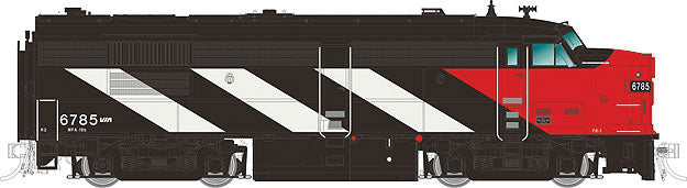 MLW FPA4 w/Sound & DCC -- VIA/CN #6785 (1961 CN Scheme, black, white, red, No Nose Logo)