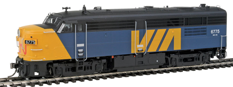 MLW FPA4 w/Sound & DCC -- VIA Rail Canada #6775 (blue, black, Slanted yellow, CN Nose Logo)