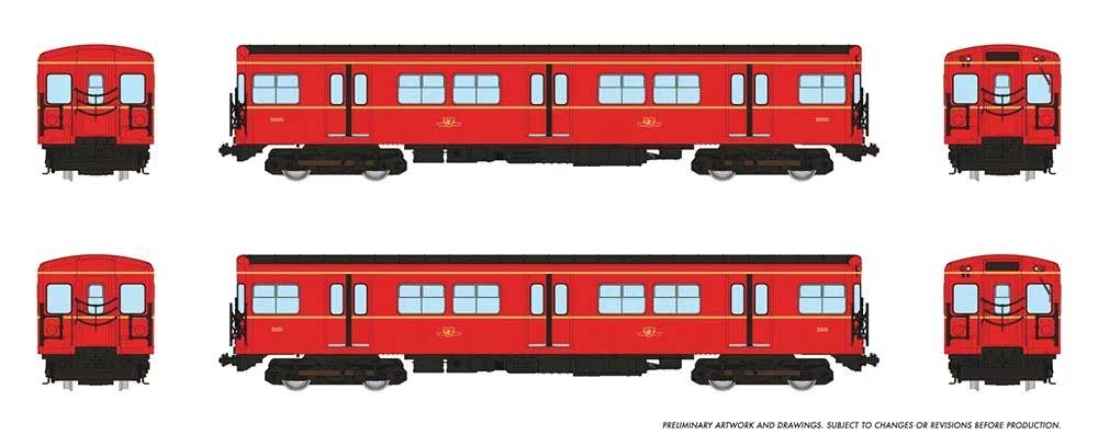 Toronto G-Class Subway A-B Set with Display Base - Standard DC -- Toronto Transit Commission #5000, 5001-2