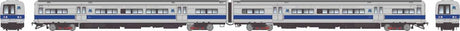 Budd M3 Electric 2-Railcar Set - Standard DC -- Long Island/MTA #9825, 9826 (blue stripe scheme, silver, blue)