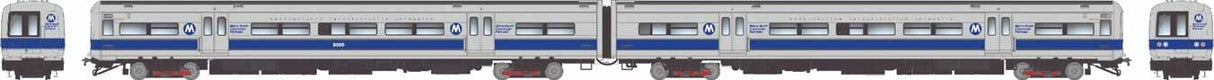 Budd M3A Electric 2-Railcar Set - Standard DC -- Metro-North Commuter Railroad MNCR#8012, 8013 (blue stripe scheme, silver, b