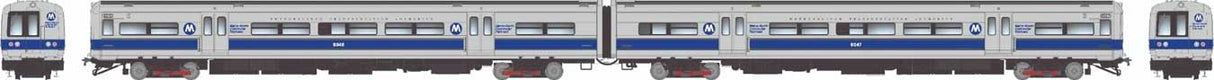Budd M3A Electric with Headlight 2-Railcar Set - Standard DC -- Metro-North Commuter Railroad MNCR#8066, 8067 (blue stripe scheme, silver, b