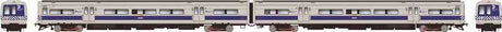 Budd M3A Electric with Headlight 2-Railcar Set - Sound and DCC -- Metro-North Commuter Railroad MNCR#8062, 8063 (blue stripe scheme, silver, b