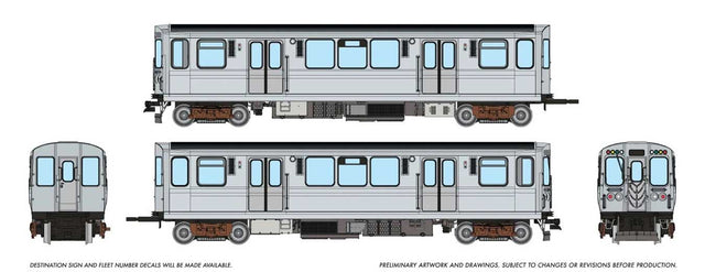 Budd 2600 Series L 2-Car Pair - Standard DC -- Painted, Unlettered (stainless)