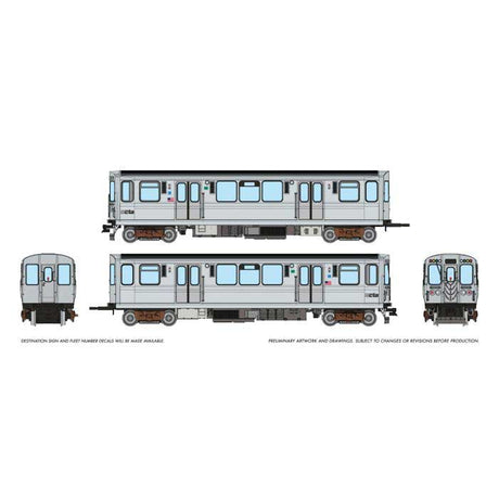 Budd 2600 Series L 2-Car Pair - Unpowered -- Chicago Transit Authority CTA #2977, 2978 (stainless, Speedlines Logo)