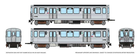 Budd 2600 Series L 2-Car Pair - Sound and DCC -- Chicago Transit Authority CTA #2781, 2782 (stainless, Speedlines Logo)