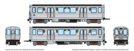 Budd 2600 Series L 2-Car Pair - Sound and DCC -- Chicago Transit Authority CTA #2745, 2746 (stainless, Circle Logo)