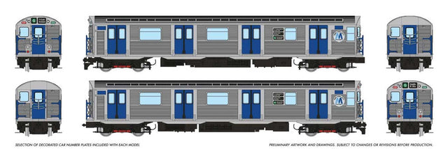 Budd R32 Brightliner  Subway 2-Car Set - Standard DC -- New York City Transit Authority NYCTA (stainless, M Logo, G Queens Bl/Crosst