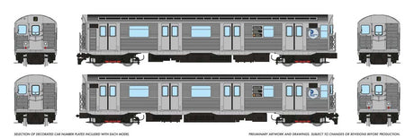 Budd R32 Brightliner  Subway 2-Car Set - Standard DC -- New York Metropolitan Transit Authority MTA (stainless, MTA, J Jamaica/Nassa