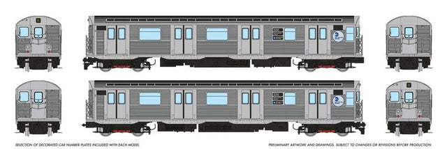 Budd R32 Brightliner  Subway 2-Car Set - Unpowered -- New York Metropolitan Transit Authority MTA (stainless, MTA, A Wash Hts/8th