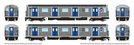 Budd R32 Brightliner  Subway 2-Car Set - Sound and DCC -- New York City Transit Authority NYCTA (stainless, TA Logo, D 6th Ave)
