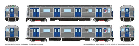 Budd R32 Brightliner  Subway 2-Car Set - Sound and DCC -- New York City Transit Authority NYCTA (stainless, TA Logo, GG Brooklyn-Queen