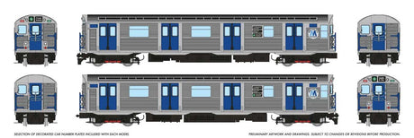 Budd R32 Brightliner  Subway 2-Car Set - Sound and DCC -- New York City Transit Authority NYCTA (stainless, M Logo, G Queens Bl/Crosst