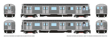 Budd R32 Brightliner  Subway 2-Car Set - Sound and DCC -- New York Metropolitan Transit Authority MTA (stainless, MTA, A Wash Hts/8th