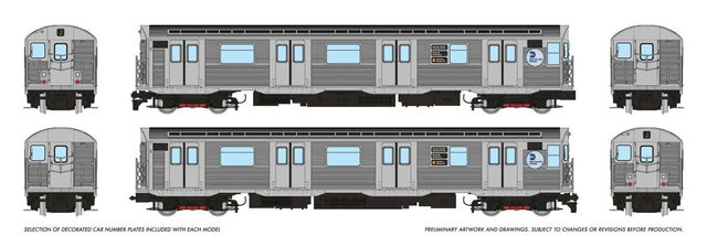 Budd R32 Brightliner  Subway 2-Car Set - Sound and DCC -- New York Metropolitan Transit Authority MTA (stainless, MTA, J Jamaica/Nassa