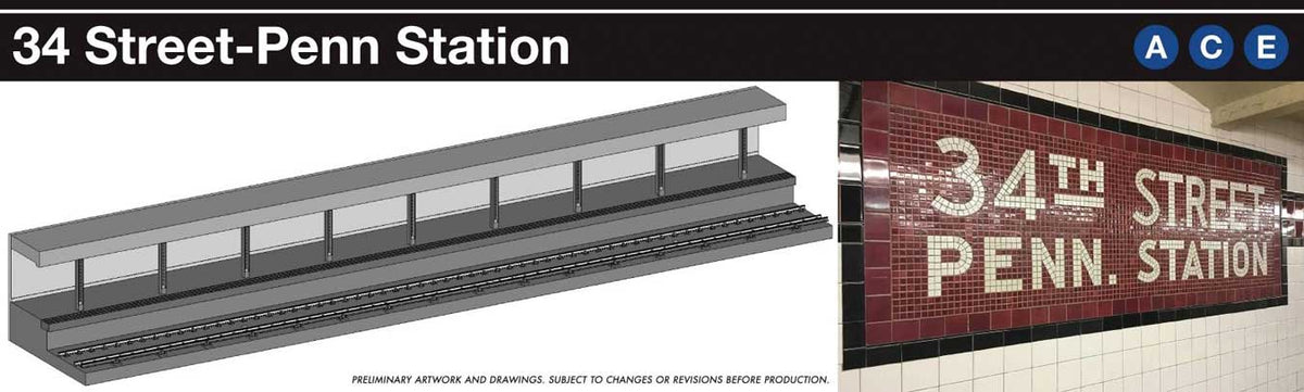 New York City Subway Display Platform Only - Lighted -- IND 34th St-Penn Station