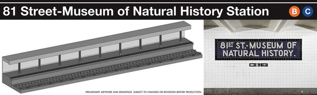 New York City Subway Display Platform Only - Lighted -- IND 81st-Museum of Natural History