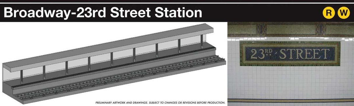 New York City Subway Display Platform Only - Lighted -- BMT Broadway-23rd St