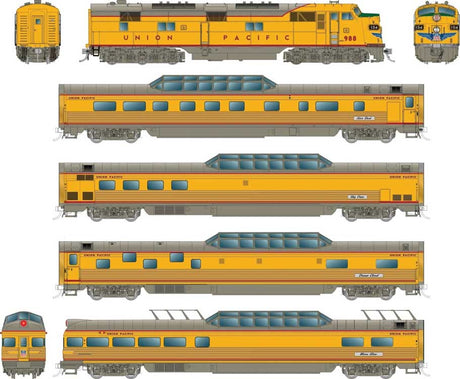 EMD Train of Tomorrow Train Only Set - Sound and DCC -- Union Pacific E7A #988, 4 Cars (Armour Yellow, gray, red)