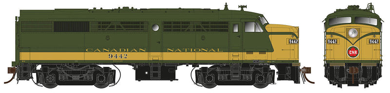 MLW FA-2 w/LokSound & DCC -- Canadian National #9442 (As-Delivered, green, yellow, Simplified CNR Logo)