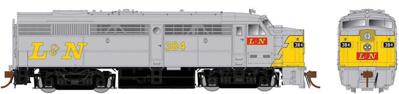Alco-MLW FA-2 Phase II - LokSound and DCC -- Louisville & Nashville 384 (gray, yellow, red)
