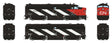 MLW FPA-4, FPB-4 Set - Sound and DCC -- Canadian National #6792, #6869 (Stripes, black, white, red, Noodle Logo)