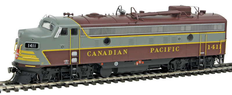 GMD FP9A - Standard DC - True North -- Canadian Pacific #1411 (maroon, gray, Block Lettering)