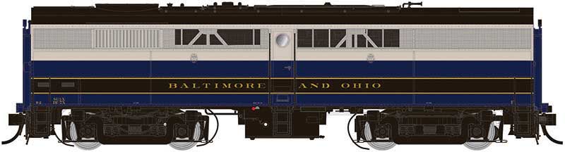 Alco-MLW FB-2 Phase Ib - Standard DC -- Baltimore & Ohio 5017 (1956 Scheme, blue, gray, black)