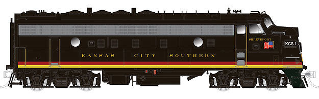 GMD FP9A - Standard DC - True North -- Kansas City Southern #1 (Southern Belle, red, black, yellow)