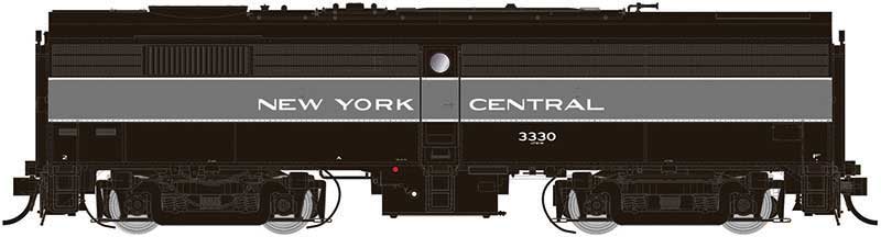 Alco-MLW FB-2 Phase II - Standard DC -- New York Central 3366 (Lightning Stripe, 2-Tone Gray)