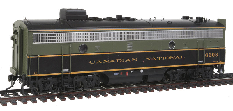 GMD F9B Class GPB-17a As-Built w/End Steam Generator Stacks - Standard DC -- Canadian National #6603 (1954 Scheme, green, yellow)
