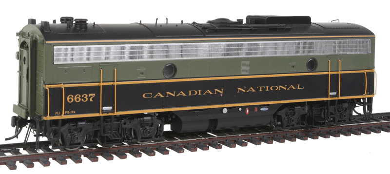 GMD F9B Class GPB-17e w/48" Fans - Standard DC -- Canadian National #6637 (1954 Scheme, green, yellow)