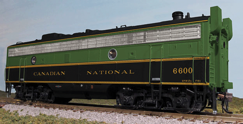 GMD F9B Class GPB-17a As-Built w/End Steam Generator Stacks - Unpowered -- Canadian National #6600 (1954 Scheme, green, yellow)