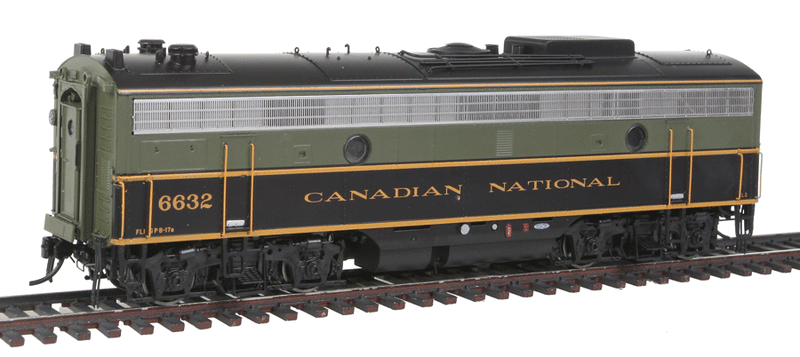 GMD F9B Class GPB-17e w/48" Fans - Sound & DCC -- Canadian National #6632 (1954 Scheme, green, yellow)