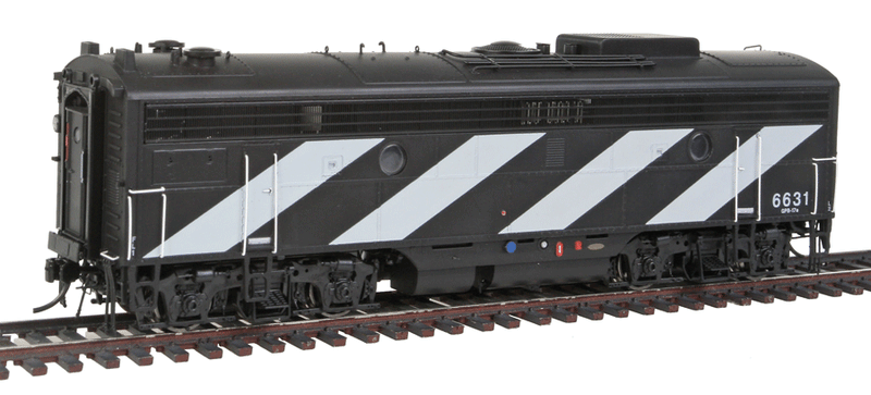 GMD F9B Class GPB-17e w/48" Fans - Sound & DCC -- Canadian National #6631 (1961 Noodle Scheme, black, white Stripes)