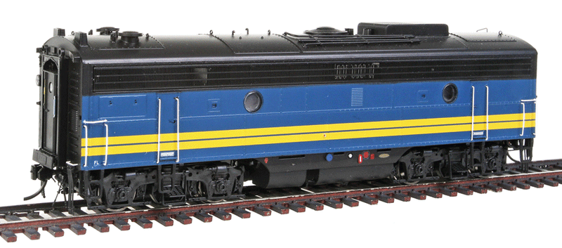 GMD F9B Class GPB-17e w/48" Fans - Sound & DCC -- VIA Rail Canada No Number (blue, yellow, black)