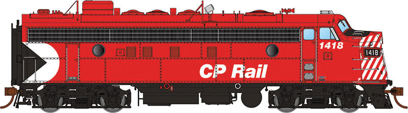 GMD FP7 - Standard DC -- Canadian Pacific 1402 (Action Red, black, white, Multimark Logo, 5" Stripes
