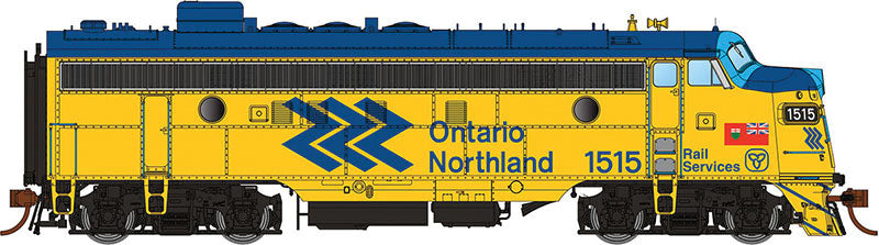 GMD FP7 - LokSound & DCC -- Ontario Northland 1517 (yellow, blue, Chevron Logo)