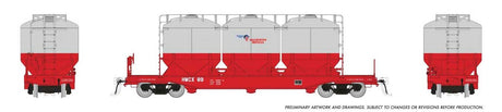 Halliburton Pneumatic Covered Cement Hopper - Ready to Run -- Halliburton (1980s Scheme, gray, red)