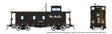 D&RGW End-Cupola Steel Caboose Early Modifications - Ready to Run -- Denver & Rio Grande Western #01401 (black, white, Flying Grande)