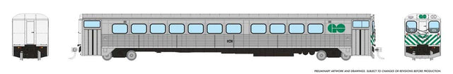 Hawker Siddeley Commuter Cab Coach - Ready to Run -- GO Transit #101 (stainless, green, white)
